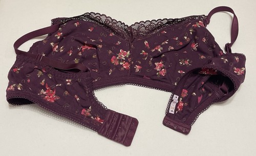 Savage X Fenty Wireless Bra Floral Lace Purple Size 3X Stretch Lightweight Comfy - Picture 8 of 10