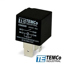 TEMCo 24V 40A 4 Pin Bosch Style Automotive Relay SPST
