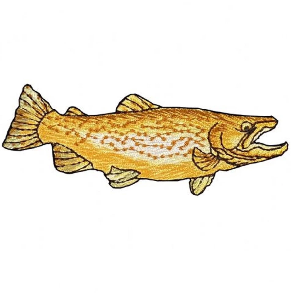 Brown Trout Applique Patch - Embroidered Fish Badge 3.5" (Iron On) - Image 2 of 2