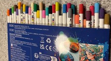 32 Color Dual-Tip Acrylic Markers Vibrant Non-Bleed Paint Pens for Art Multi