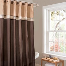 Lush Decor Terra Shower Curtain Single 72 W x 72 L Beige Brown - Fabric