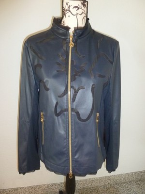 Sportalm Jacke Lederoptik, dunkelblau/gold, Gr. 40, NEU