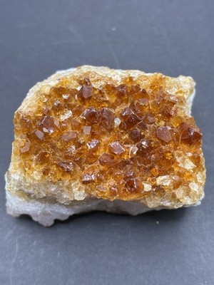 Citrine (Heated Amethyst) Cluster Small Desk Size Square Shape Crystal Cluster
