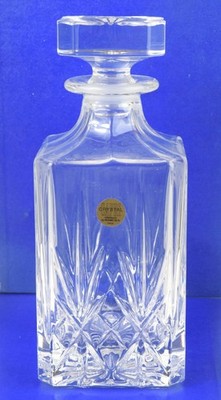 Vintage italienische CAPRI Bleikristall quadratische Karaffe 24% 22cm schwerer Brandy Whisky