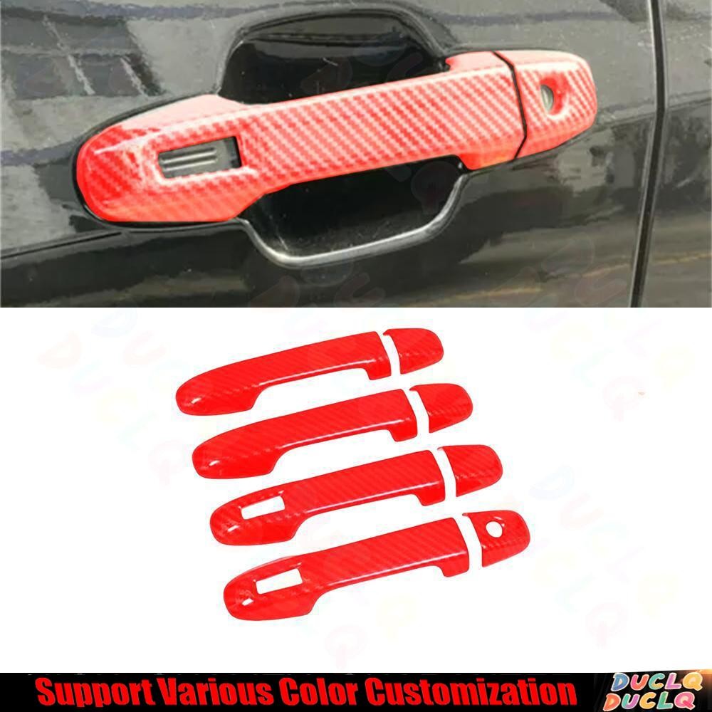 For Subaru Forester 2019-2024 Red Carbon Fiber Outside Door Handle Cover Trim 8*