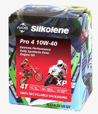 10,73 €/l Fuchs Silkolene Pro 4 10W-40 XP 4 Ltr fullsyn ESTER aceite de motor de moto