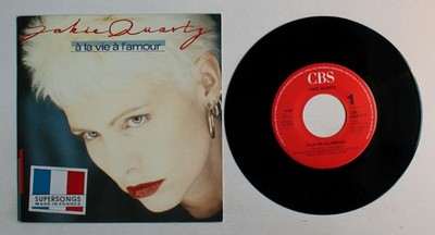 Jakie Quartz À La Vie, À L'amour EU 7inch Vinyl Single 1987 Hypesticker Synthpop