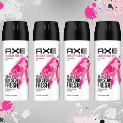Axe Anarchy For Her Deodorant Body Spray 4 Pack 150ml Floral Fruity Fragrance