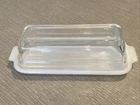 Vintage Fire King Oven Ware Milk Glass Butter Dish with Glass Lid