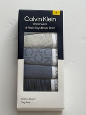 Calvin Klein Underwear 6 Pack Boys Boxer Brief, Size S, Cotton Stretch, Tag Free