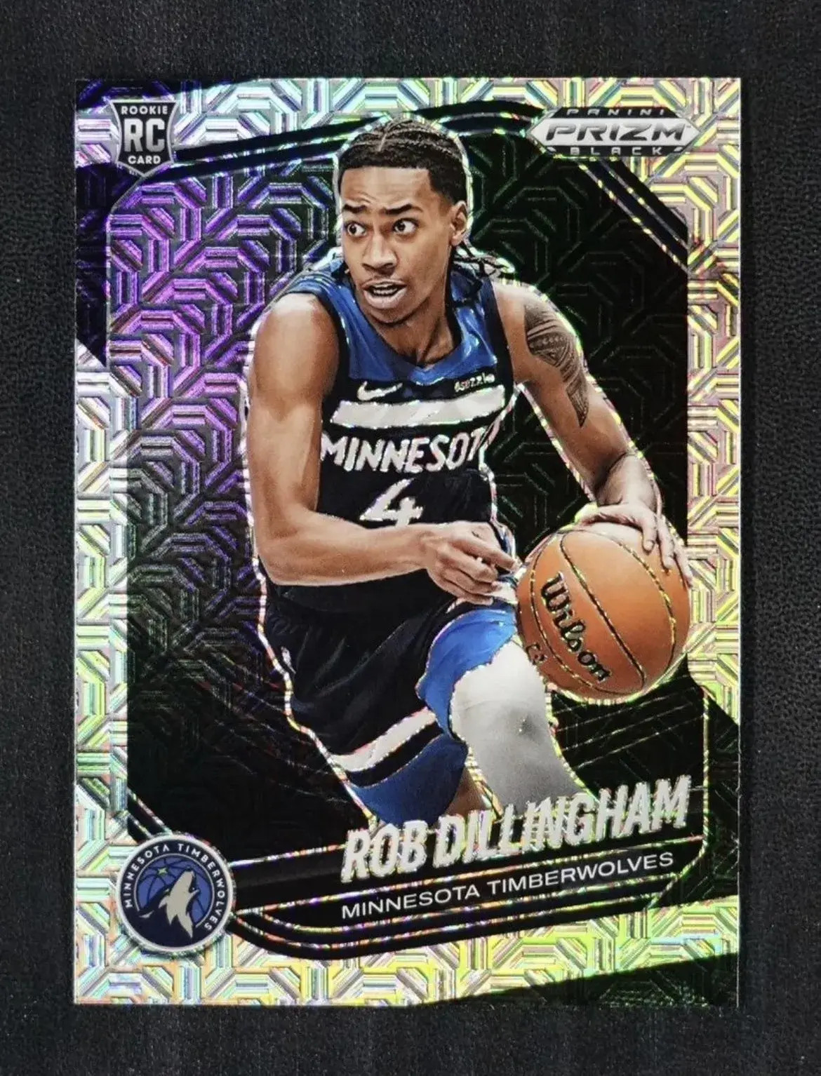 2024-25 Panini Prizm Black Rob Dillingham RC Mojo 19/25 #39 Rookie SSP $96 -NI56