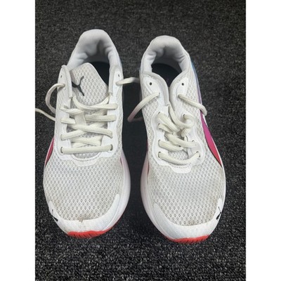Puma Womens Running Shoes Size 6.5 White Pink Athletic Sneakers Lightweight