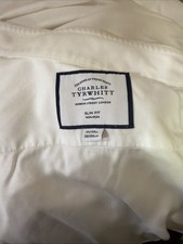 Lot 5 Charles Tyrwhitt Dress Shirt Mens White Non-Iron Cotton 15/34 Slim Fit