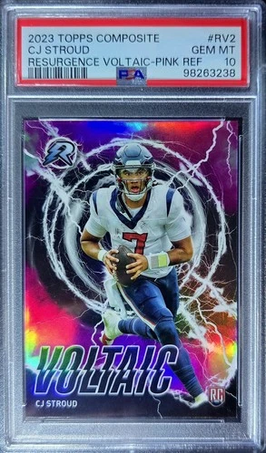 🏈 2023 CJ STROUD Topps Composite Resurgence VOLTAIC PINK PSA 10 💎 TEXANS Ohio