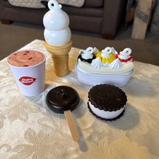 vtg Dairy Queen DQ Ice Cream fun w Play Food Lot Banana Split Shake cone cookie