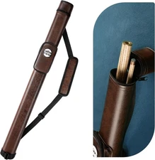 Pool Cue Case, 1×1 Hard Stick Case Holds 1 Fit for 58” Stick, Brown 