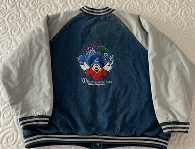 VTG Walt Disney World Men s XXXL Mickey Mouse Quilted Bomber Jean Jacket