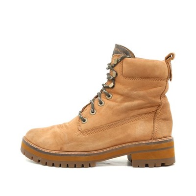 Timberland Damen A1KIG Boots Beige Leder Mittel Wasserdicht Schnürstiefel EU 39