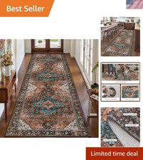 Boho 3x8ft Runner Rug - Dirt Resistant, Non-Slip Perfect for Every Room