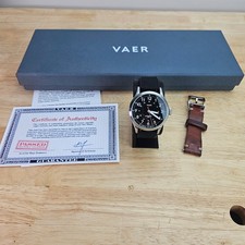 Vaer A5 Field Black 40mm USA Automatic Miyota 9015 Watch Box Papers