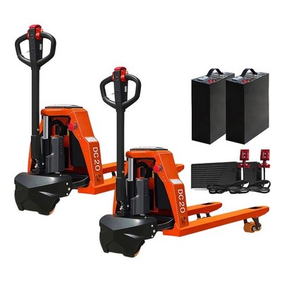 2Pcs 4400LBS Fully Electric Pallet Jack Truck 48V Lithium Battery 48'' x 27'' Fork