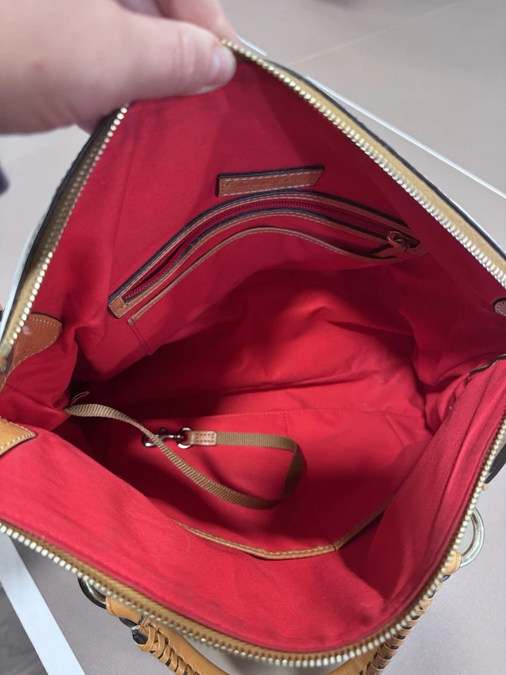 Bolso de cuero blanco florentino Dooney Bourke. Correa de hombro no disponible Foto 2 de 4