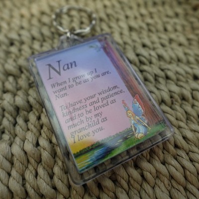 Nan Personalized Keychain Plastic Novelty Name Definition Meaning Gift