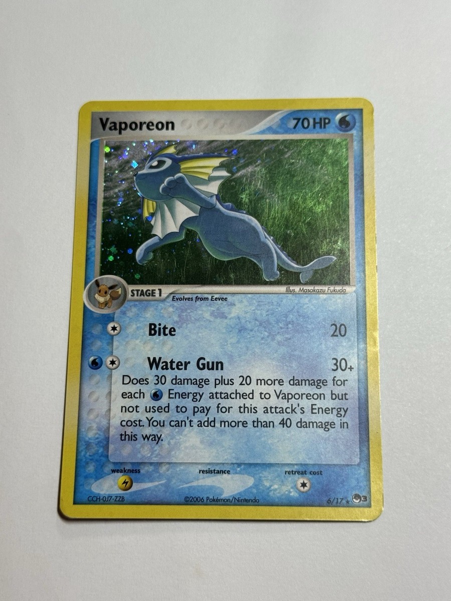 Vaporeon 6/17 Pokemon TCG Pop Series 3 Normal Rare Card (Moderate Play) MP  | eBay