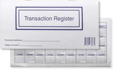 Checkbook Registers for Personal Checkbook, Transactions White and Blue 