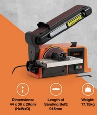 Brand New. Benchtop 370W Belt (100mm x 915mm) & Disc (150mm Diameter) Sander