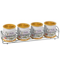 5Tlg Keramik GewüRzset GewüRzbehäLter StäNder Maestro MR-20008-04CS