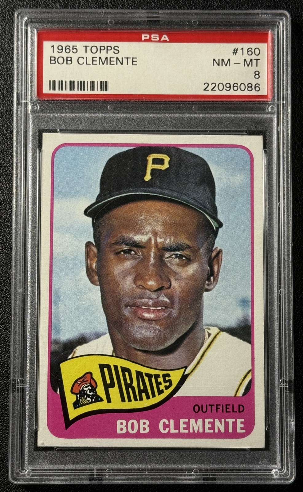 ROBERTO BOB CLEMENTE PSA 8 1965 TOPPS BASEBALL #160 PIRATES NM-MT CENTERED