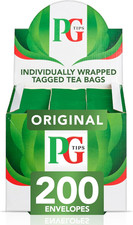 PG Tips Original Black Tea Bags, 200 Biodegradable Envelopes, Individually Wrapp 0.07 per strip