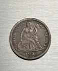 1891-O Seated Liberty Dime Nice VF Very Fine Original Surfaces