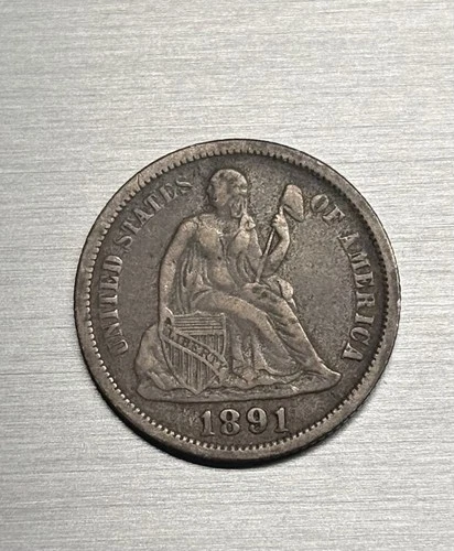1891-O Seated Liberty Dime Nice VF Very Fine Original Surfaces