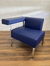 Bene Coffice Sessel blau Leder Armlehne rechts LAN 220V Anschluss