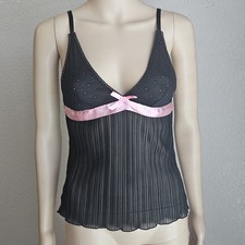 Vintage Y2K Sheer Black Cami Victoria's Secret Sz S