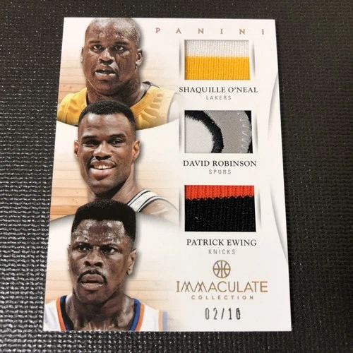 SHAQUILLE O'NEAL P. EWING D. ROBINSON 2012-13 Immaculate Triple Patch 02/10【Y08】