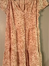 LOFT Pink Floral Eyelet Midi summer dress