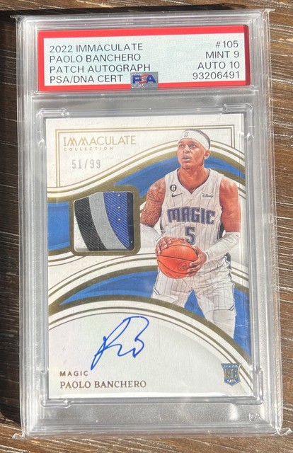 Paolo Banchero 2022 Panini Immaculate Collection Rookie Patch Autographs