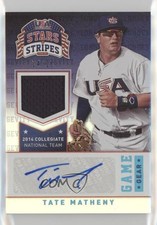 2015 Stars and Stripes Longevity Holofoil Signatures 24/25 Tate Matheny Auto w5b