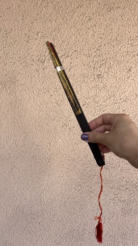 Vintage Retro 1950 JAPAN AIRLINES JAL Aviation Gold Bamboo Folding Hand Fan - Picture 7 of 10