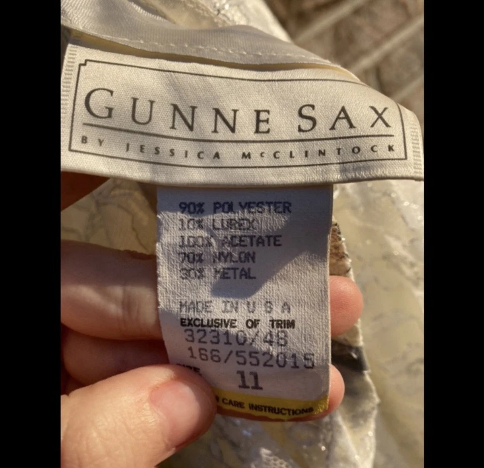 Vestido Gunne Sax de encaje blanco vintage años 80 Foto 2 de 4