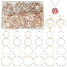 1box about 160pcs Brass Linking Rings Lead Free & Nickel Free Ring Mixed color