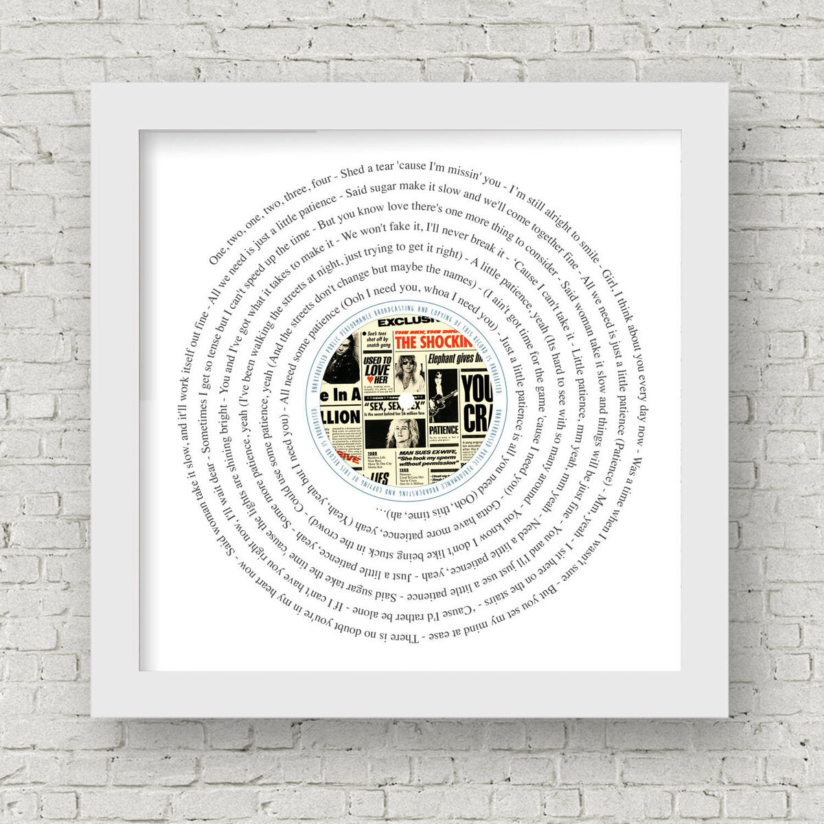 Patience by Guns n' Roses - Song Lyric Poster Illustration – Song Lyrics Art