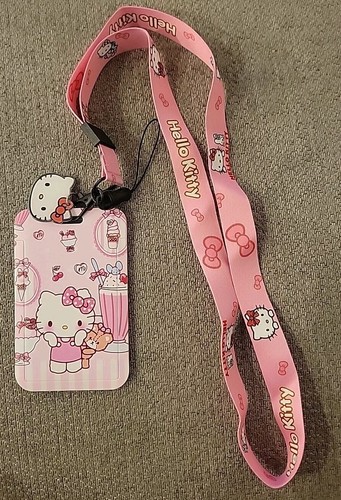 Hello Kitty ID Card Badge Holder with Cute Kawaii Neck Lanyard 4.3 X 2.7 in - Picture 6 of 22