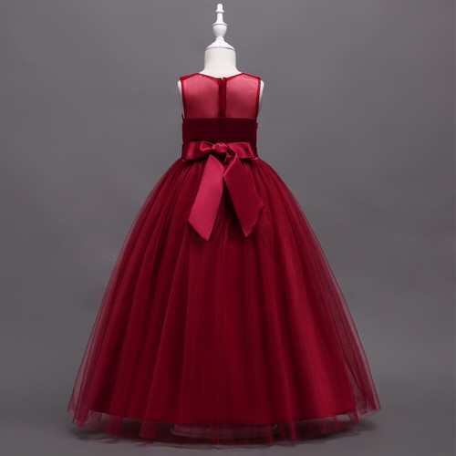 Kids Flower Girls Princess Bridesmaid Party Dress Tulle Wedding Brithday Gown - Picture 25 of 29