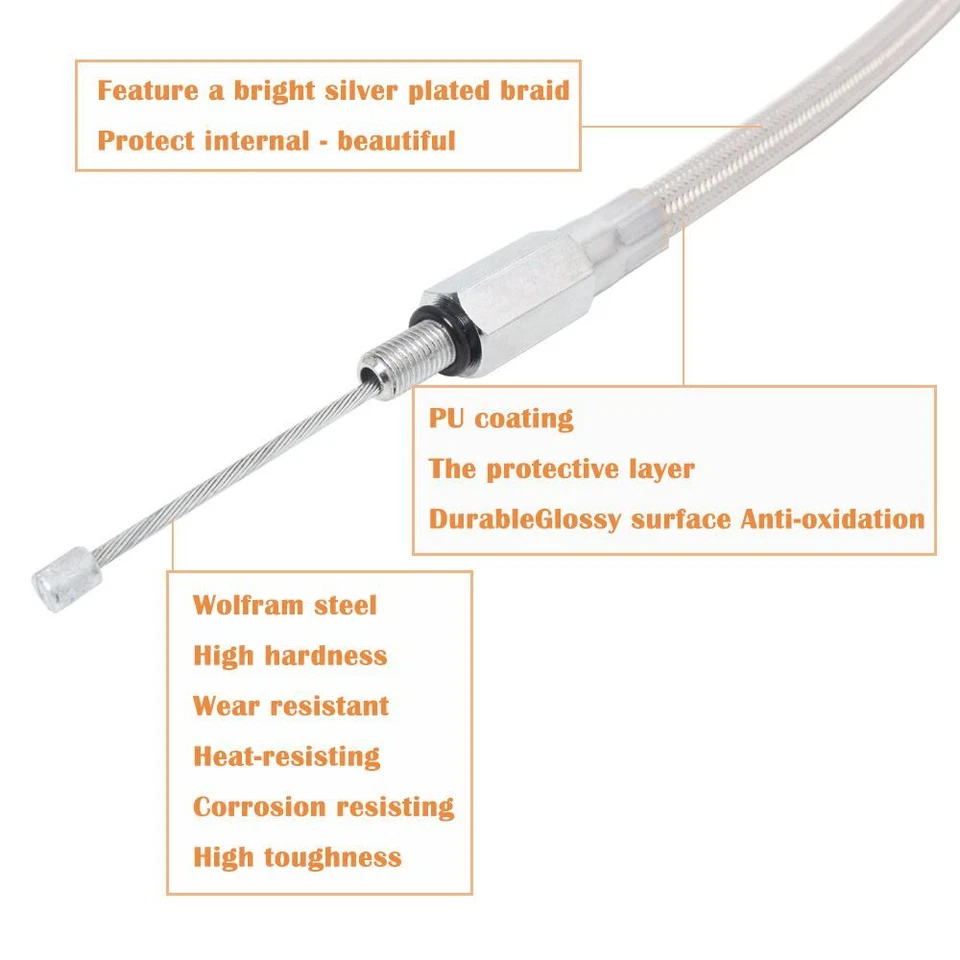 Cable de embrague de acero de 71" para Harley Softail Heritage Road King Sportster 1200 Foto 3 de 4