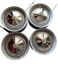 Kit 4 CERCHI IN FERRO FIAT  500EPOCA L  + 4 COPPE RUOTA  CROMATE   E 4 BULLON
