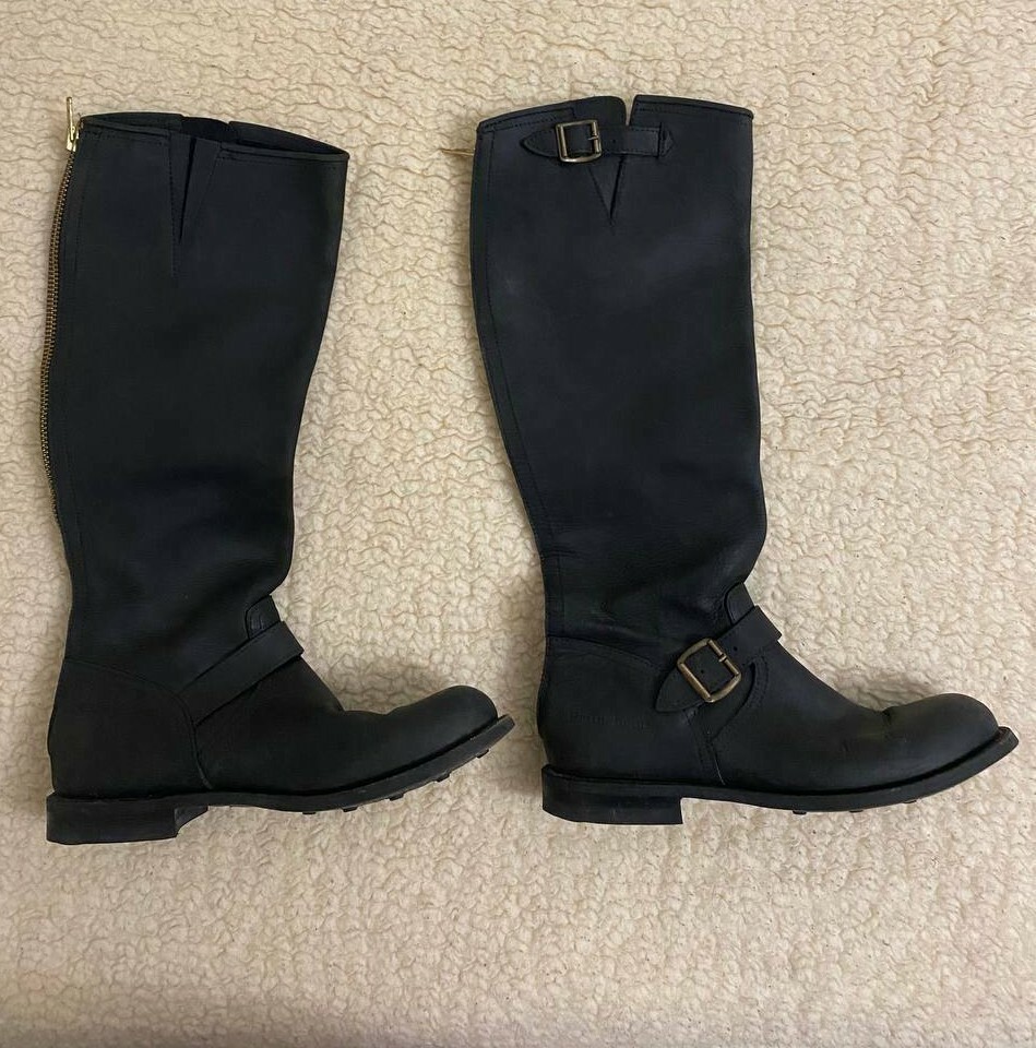 PRIMEBOOTS Black Leather Buckle Boots Dainite Sole British Mens 